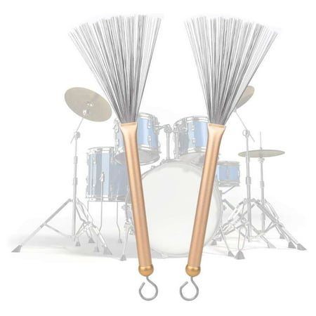 Golden Jazz Drum Stick Adjustment Drum Stick Brush Set Metal Handle,for Music,for Drum Beginners 
